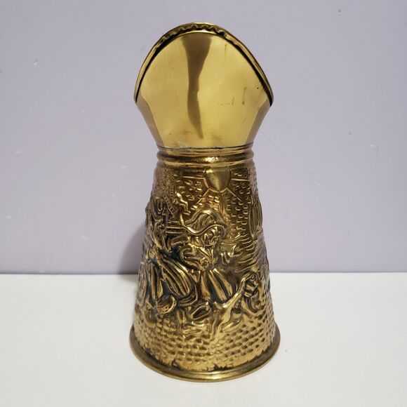 Brass Metal Pitcher ENGLAND Country Farmhouse Home Decor 8" - Picture 4 of 11